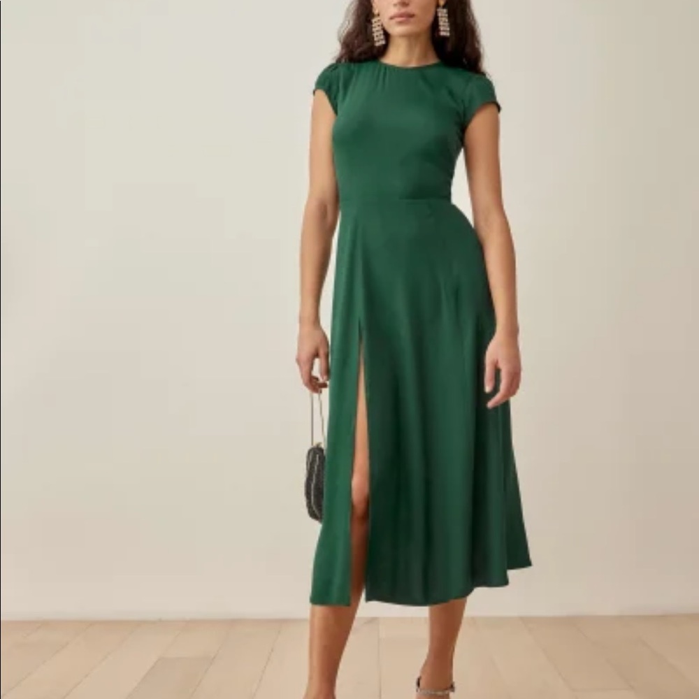 NWT Reformation Gavin Dress Emerald